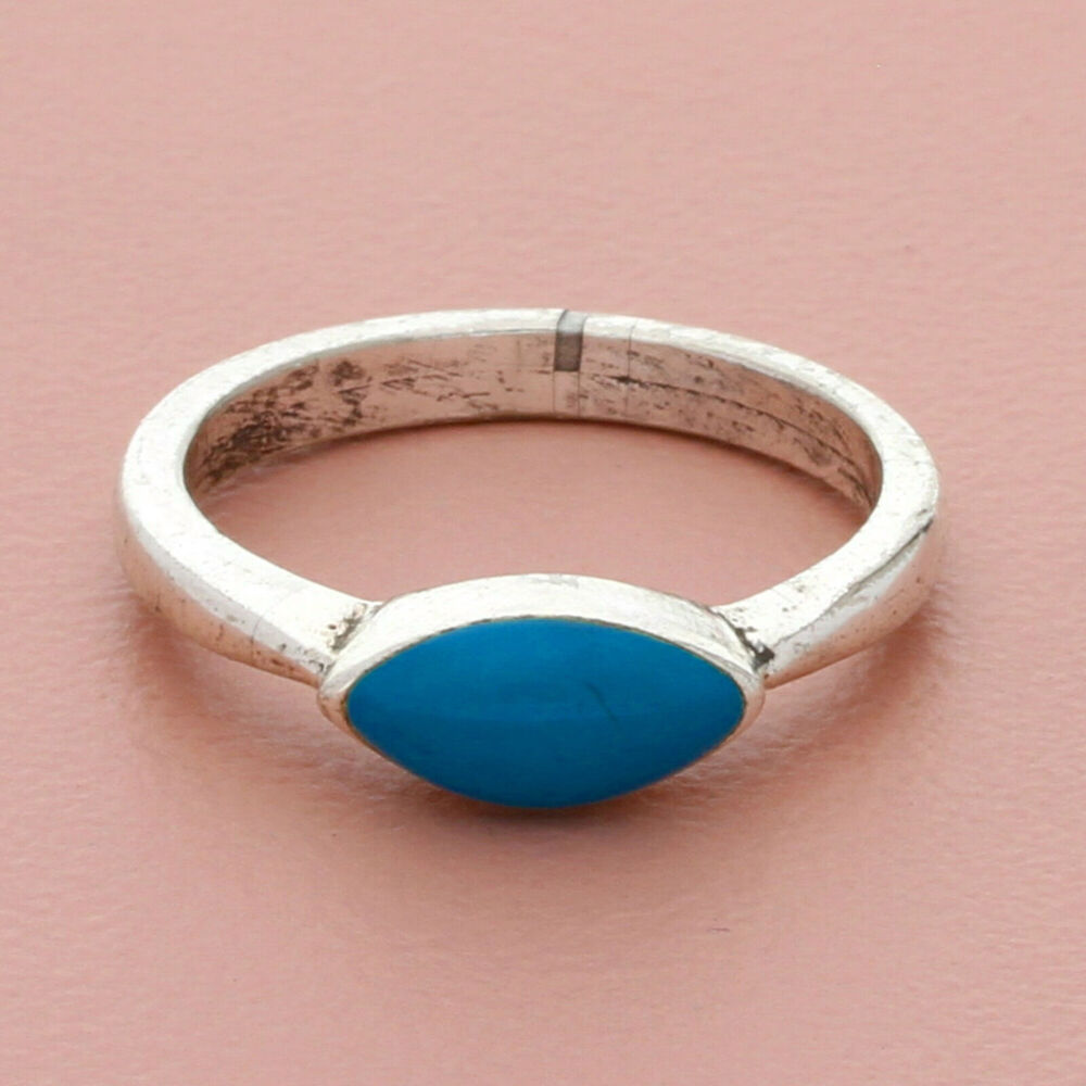 sterling silver vintage southwestern turquoise stack ring size 6.5